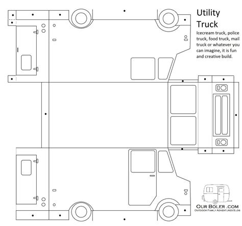 foldable paper food truck template.